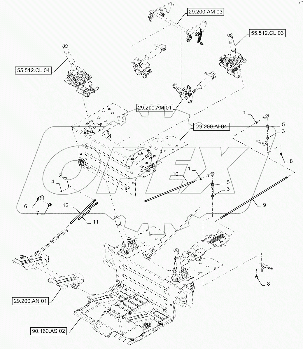  FOOT CONTROLS MOUNTING ASSEMBLY