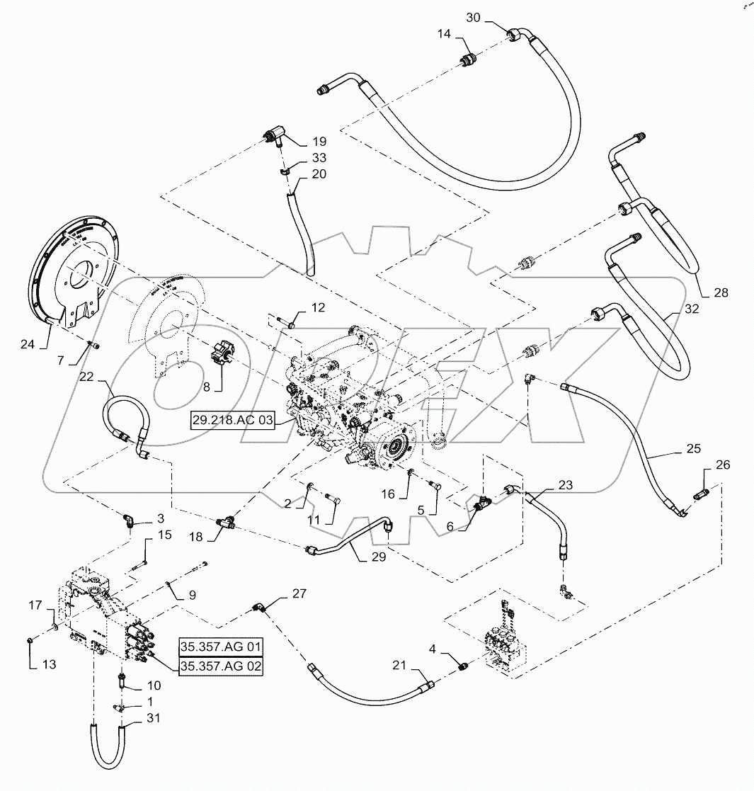  HYDROSTATIC PUMP, DRIVE LINES, E-H CONTROLS