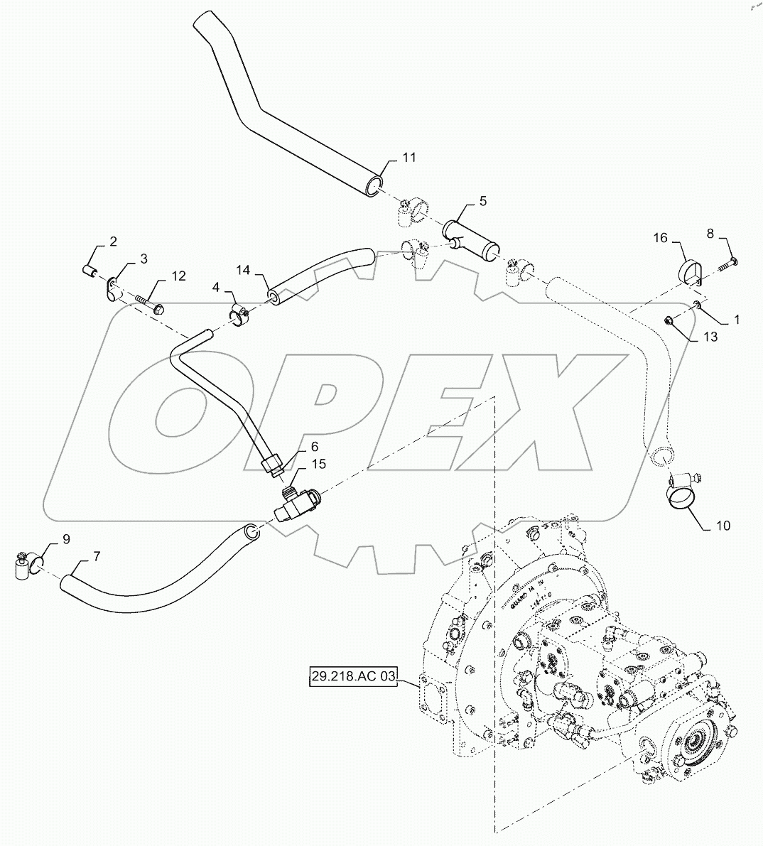  HYDROSTATIC PUMP, SUPPLY LINES, E-H CONTROLS