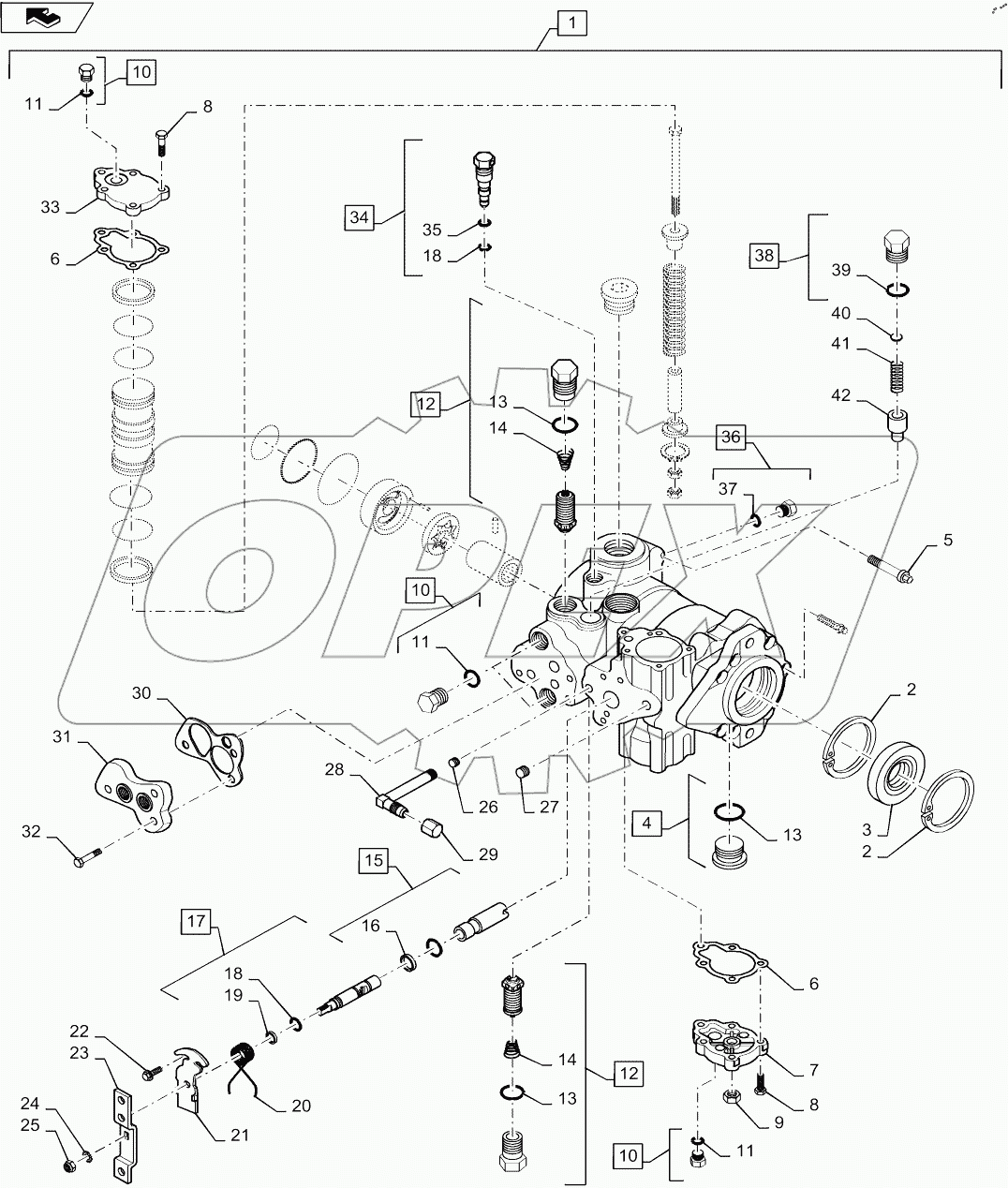  TANDEM HYDROSTATIC PUMP, 46CC, MECHANICAL CONTROL, FRONT