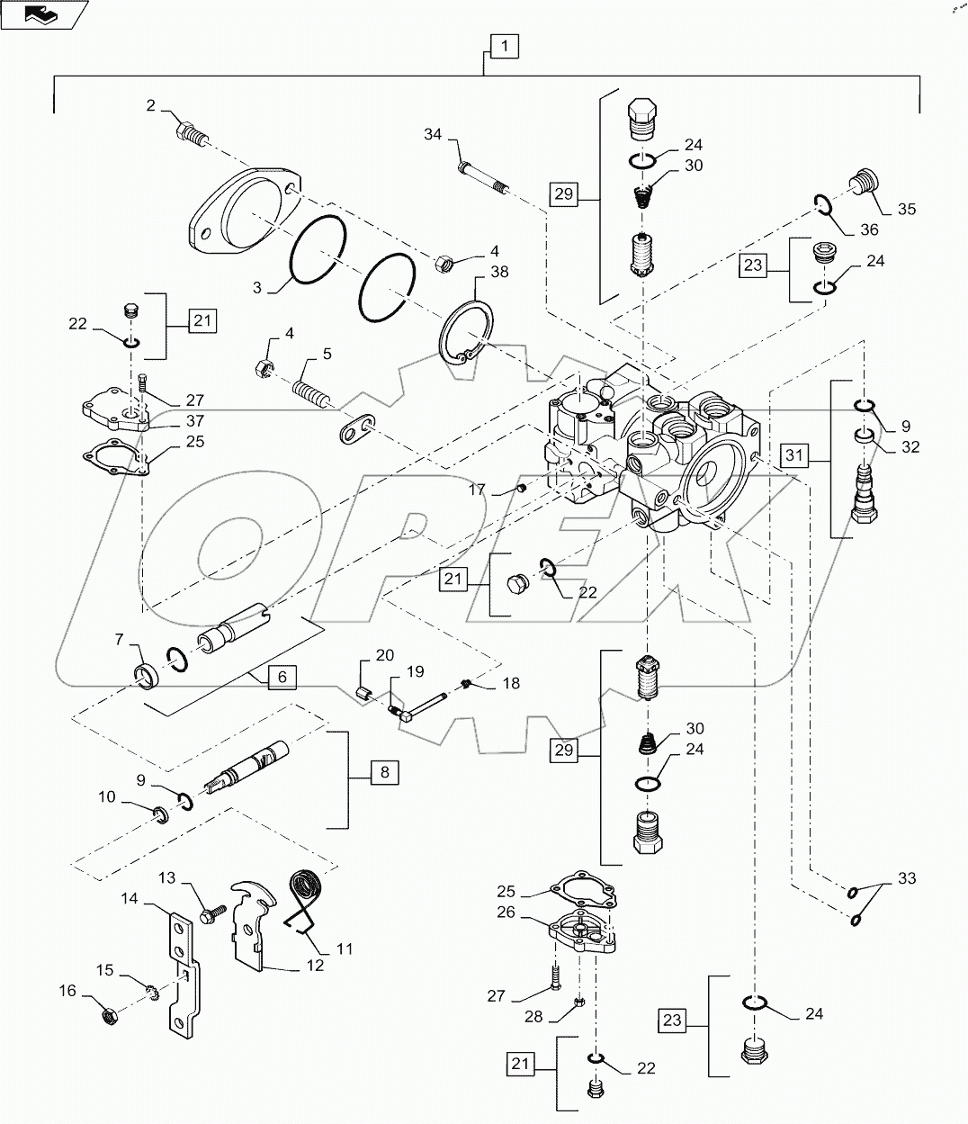  TANDEM HYDROSTATIC PUMP, 46CC, MECHANICAL CONTROL, REAR