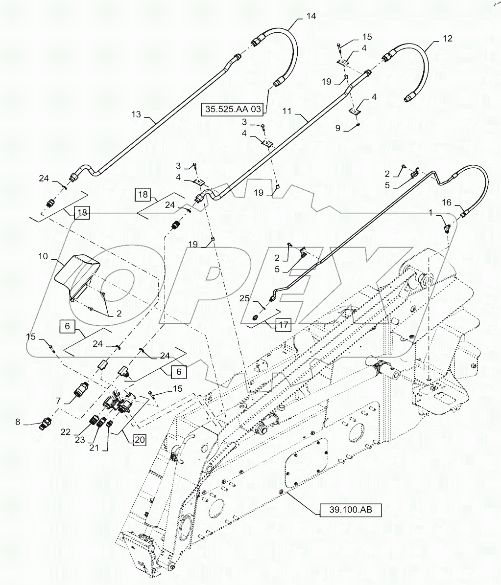  AUXILIARY BOOM ARM PLUMBING, HIGH FLOW