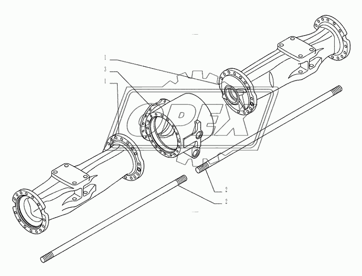 27.120.01(01) - VAR - 461150, 461151, 461153, 461155 - UNDERCARRIAGE (L=2,50MT) REARAXLE HOUSING
