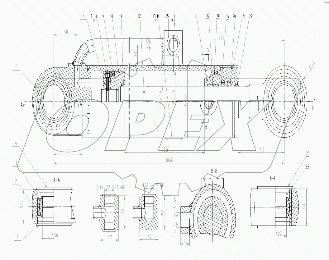 CL90X45/488EG-00B Steering Cylinder