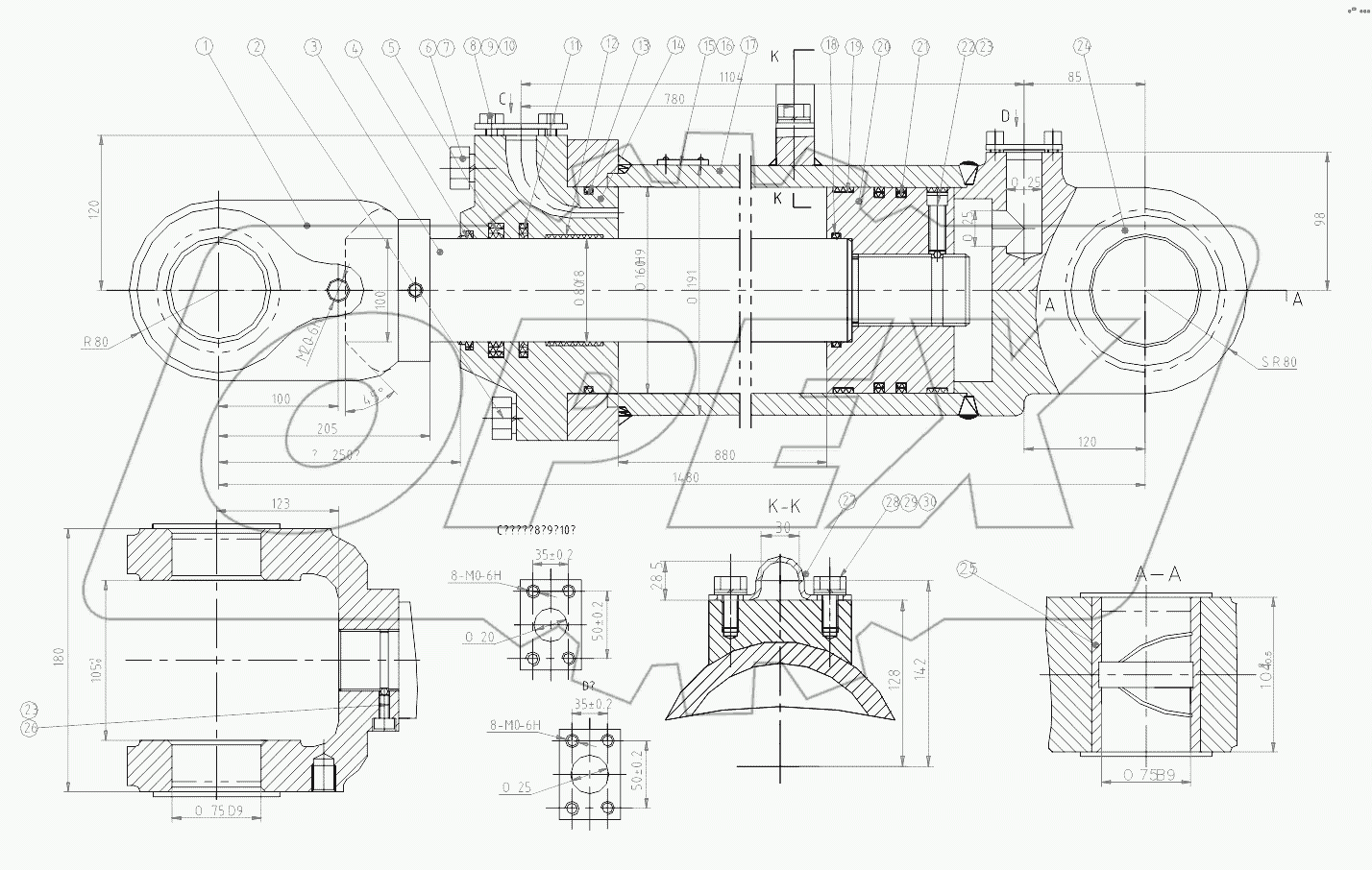 CF160/80/880 Lift Cylinder