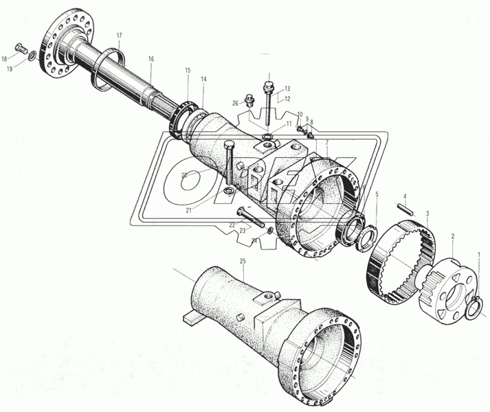 06F0001 Front Axle, 06E0001 Rear Axle