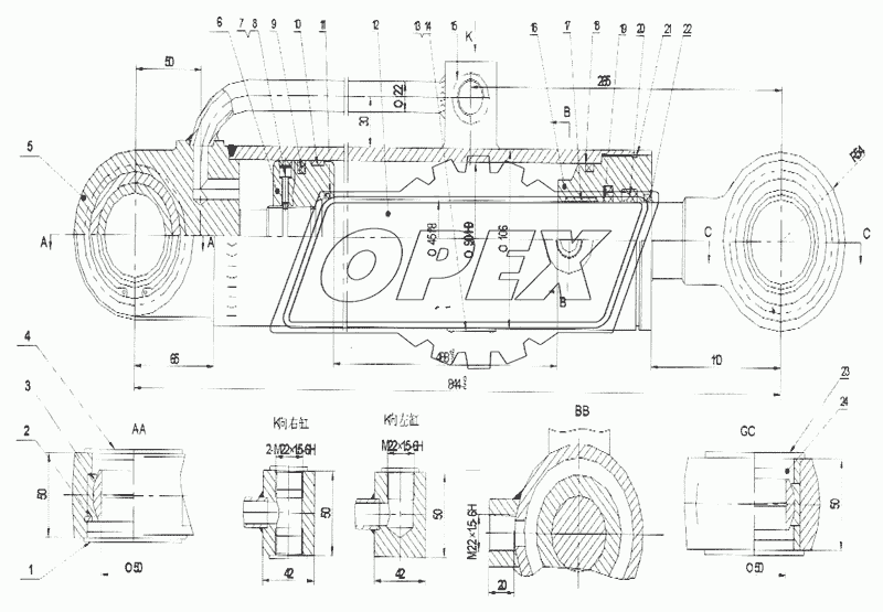 CL90X45/488 EG-00 Steering Cylinder