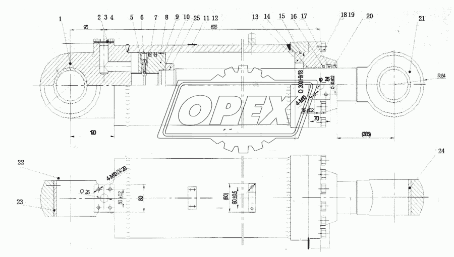 CF200X90/550EE-00B Tilting Cylinder