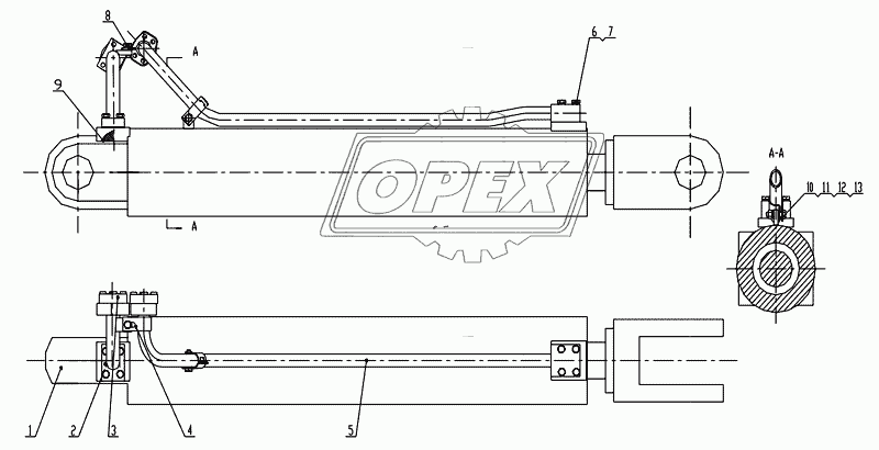 Z50G1007T7 Left Lift Cylinder Assembly