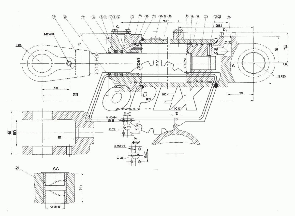 CF160X80/880ER/E-00B Lift Cylinder