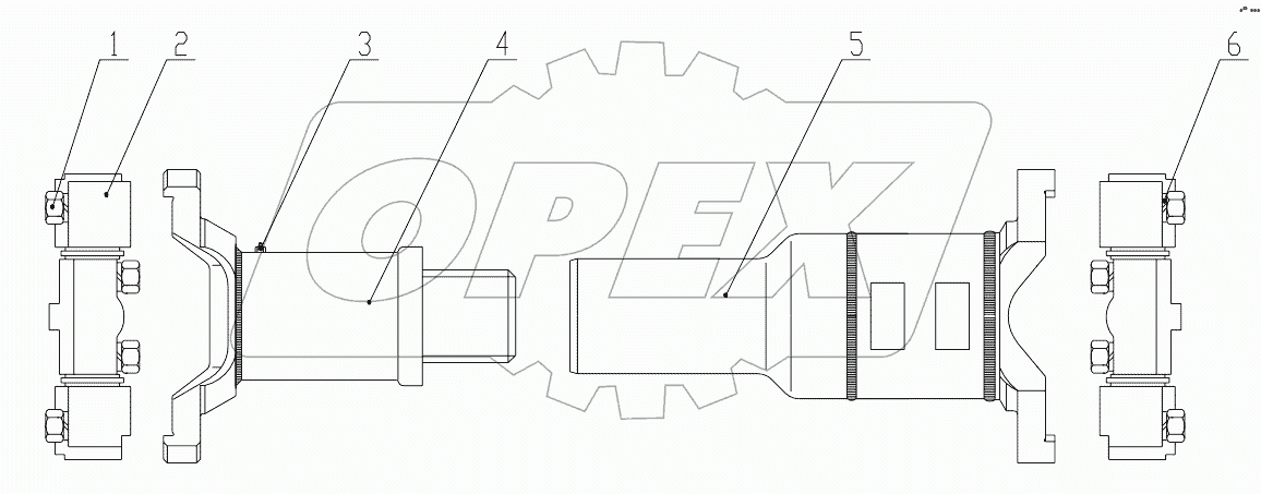  233Е0702Т23 Middle Drive Shaft