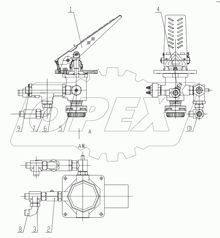  Z33E090101T11 Left Pedal Break Valve
