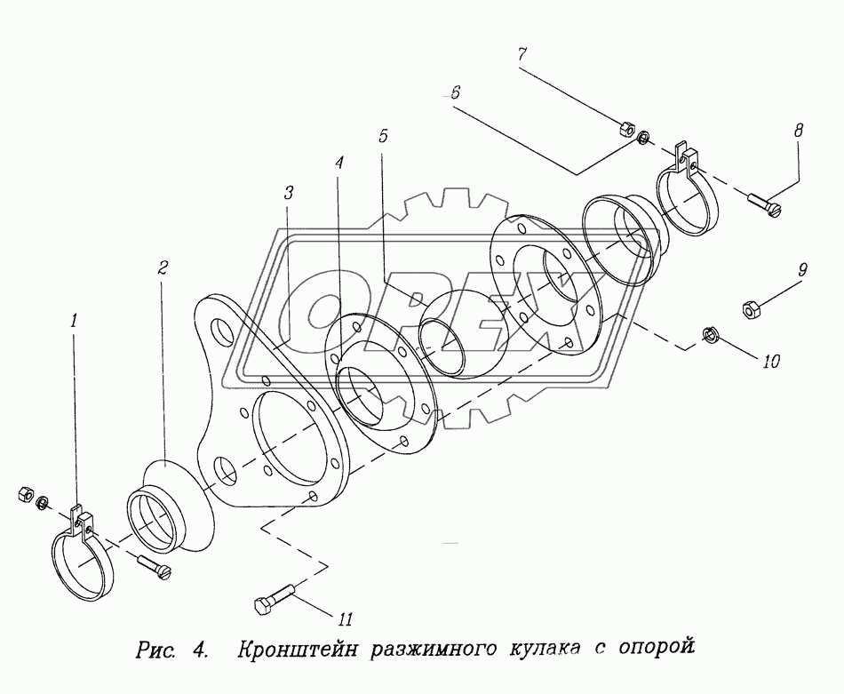 Кронштейн разжимного кулака с опорой