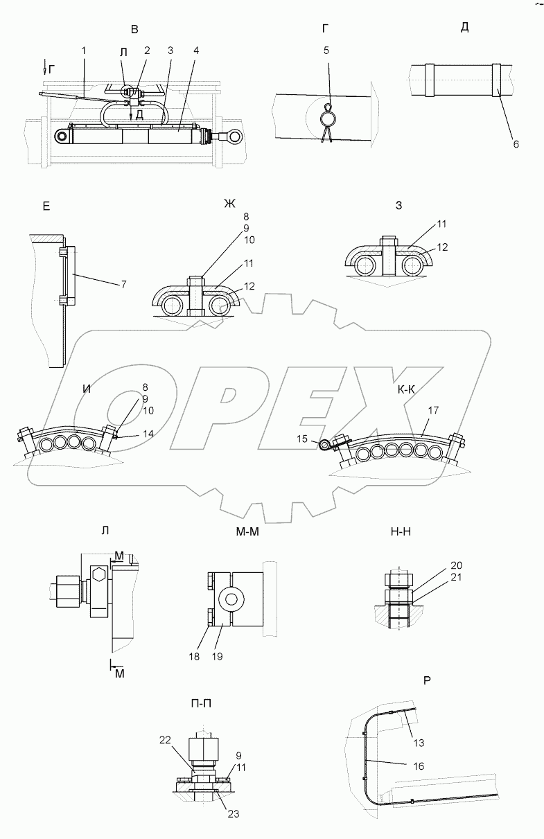 Гидросистема автогрейдера (ДЗ-98М1.43.00.000)