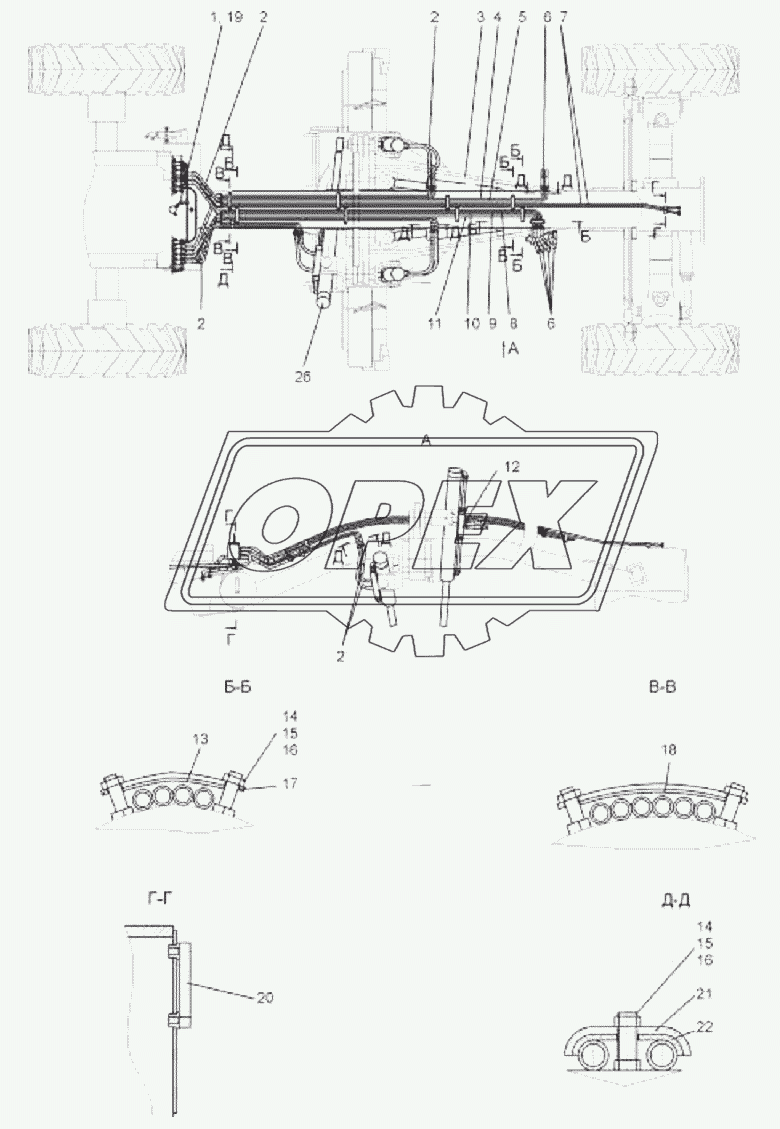 Гидросистема автогрейдера (ДЗ-98М1.43.10.000)