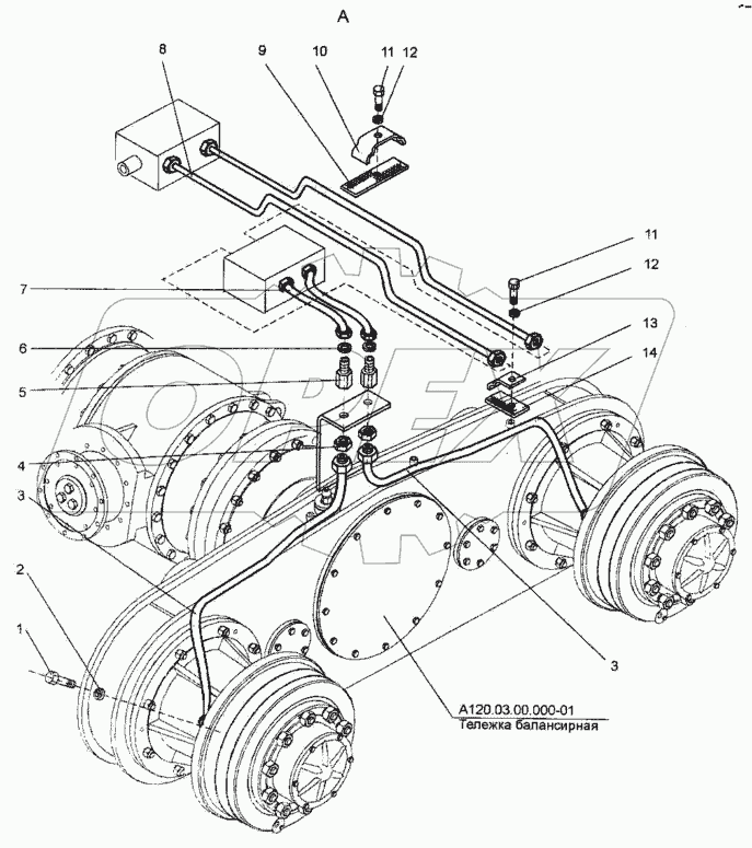 Пневмосистема автогрейдера (А121.42.00.000)