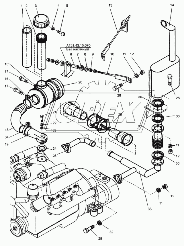 Система всасывания и выхлопа (А121.32.00.000)