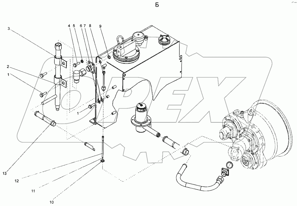 Гидросистема автогрейдера (А121.43.00.000)