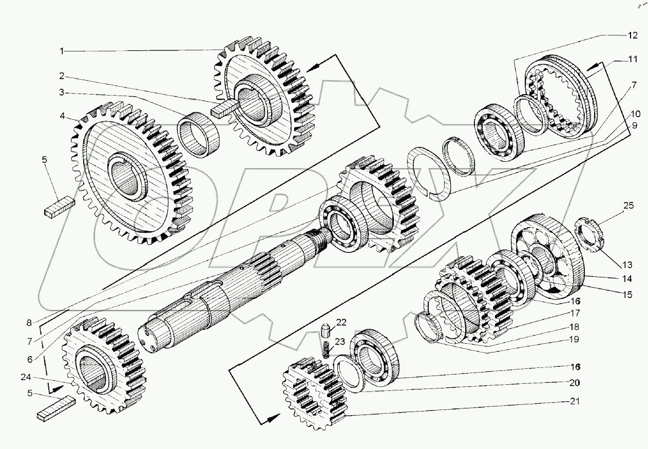  Вал реверса (Д395Б.04.030)
