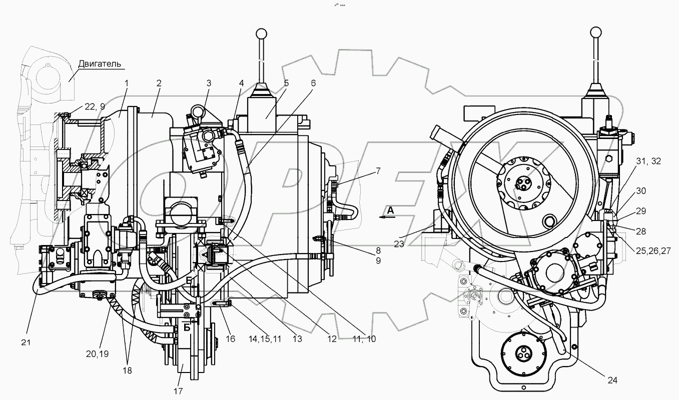  Трансмиссия (ДЗ-98В. 10.00.000);Transmission