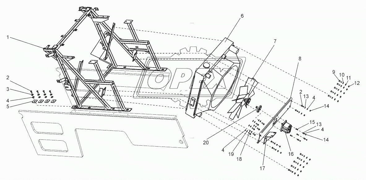 Установка блока радиаторов (TL150.33.03.000)