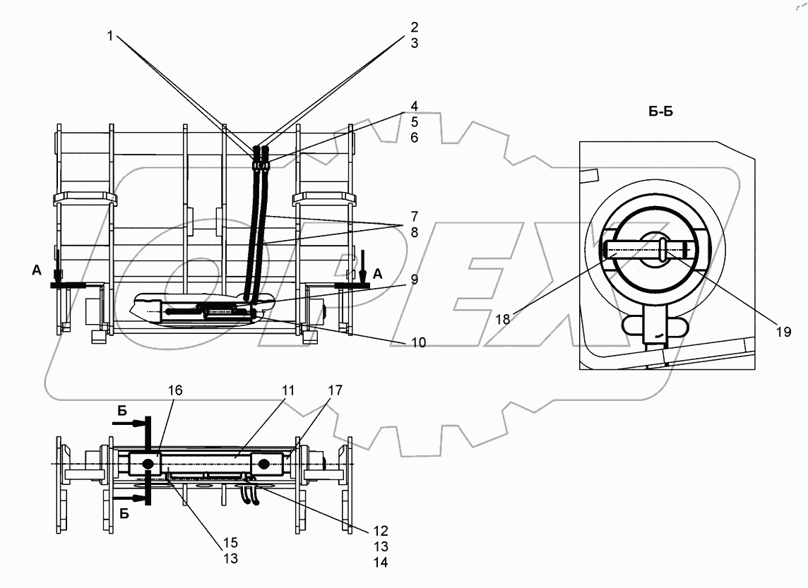  Гидросистема адаптера (TL155.26.43.100)