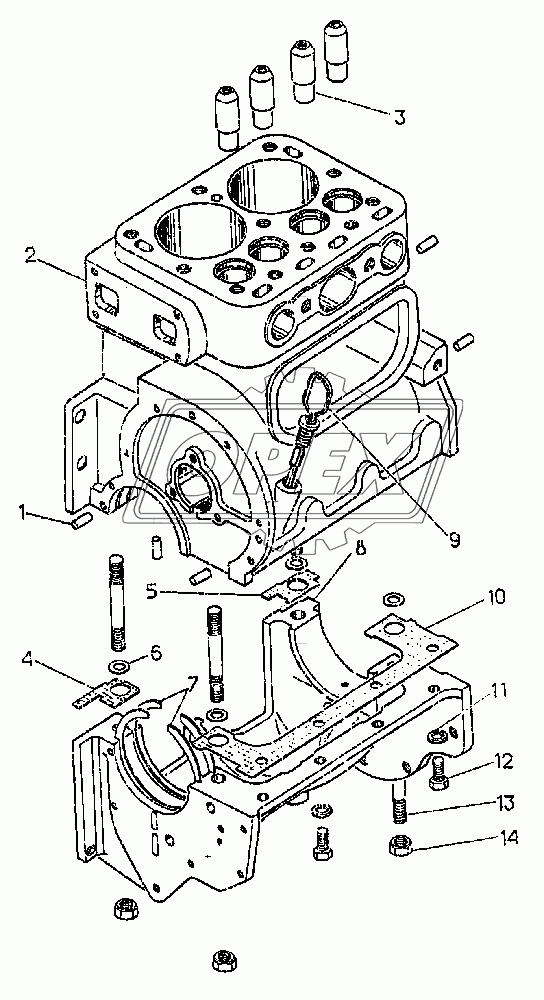 Блок-картер пускового двигателя