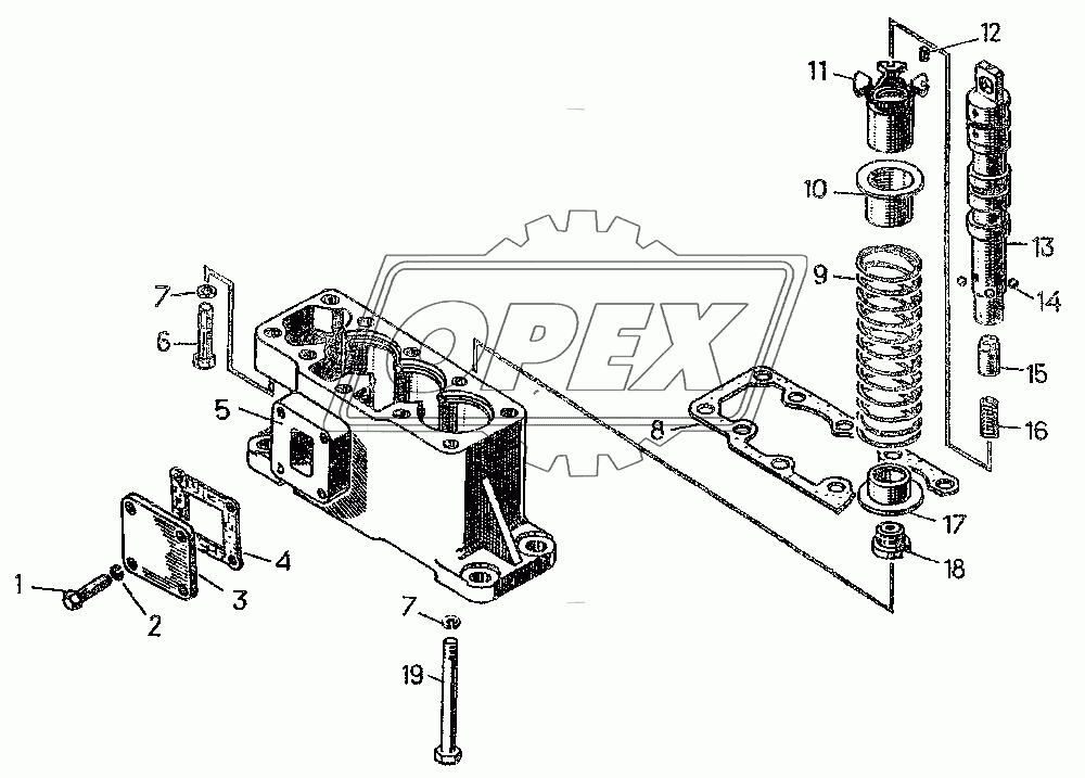 Крышка нижняя с деталями и золотник