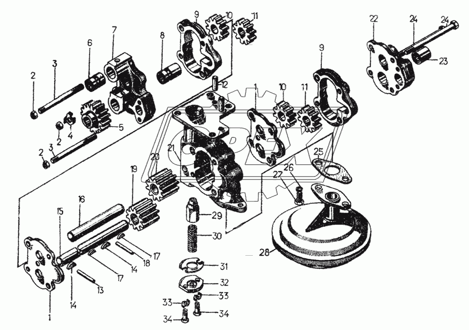 Масляный насос комплект 29-09-124СП