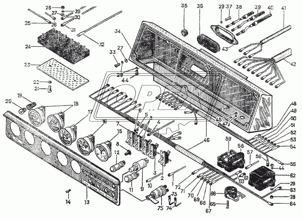 Щиток приборов, комплект 18-10-394СП