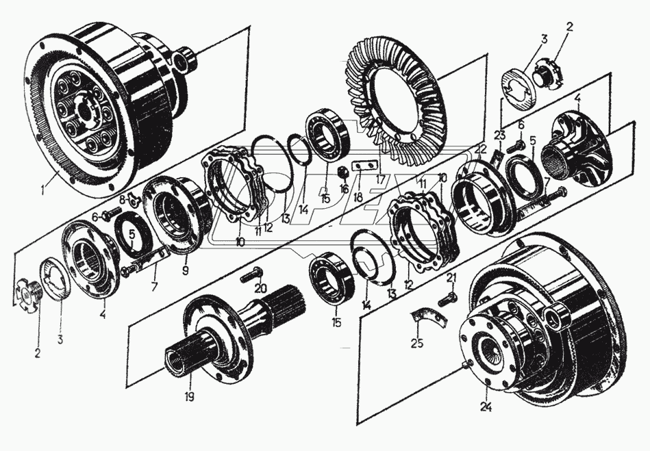 Главная передача с бортовыми фрикционами 24-16-1СП