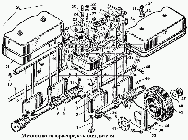 Механизм газораспределения дизеля