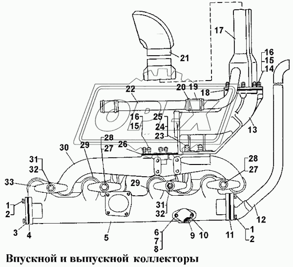 Впускной и выпускной коллекторы