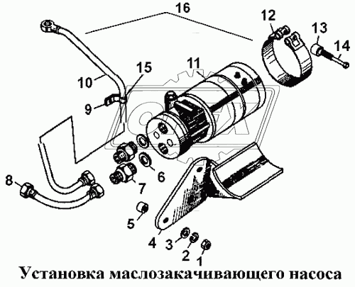 Установка маслозакачивающего насоса 1