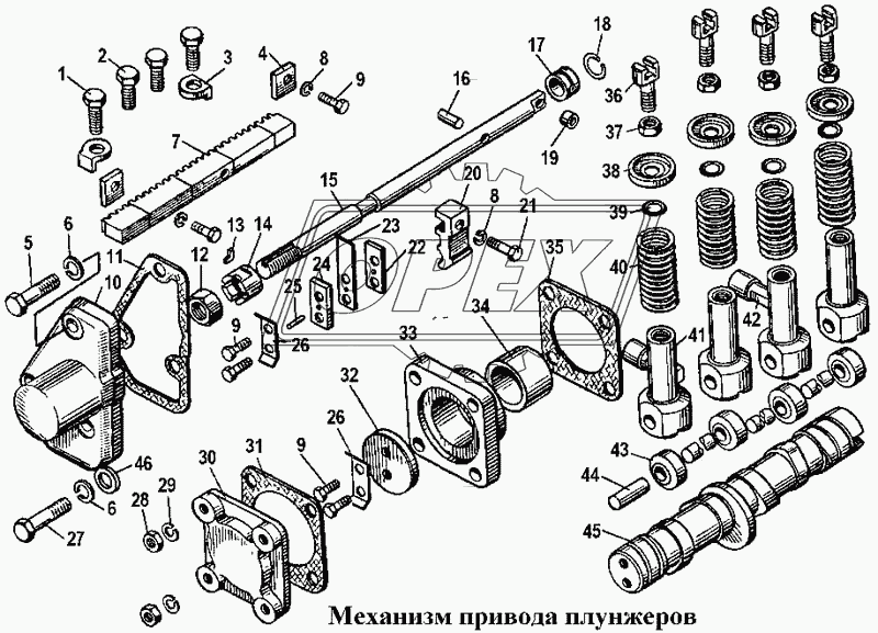 Механизм привода плунжеров