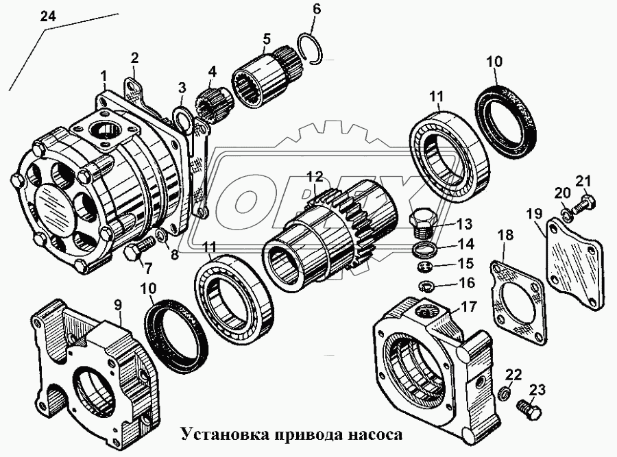 Установка привода насоса 1