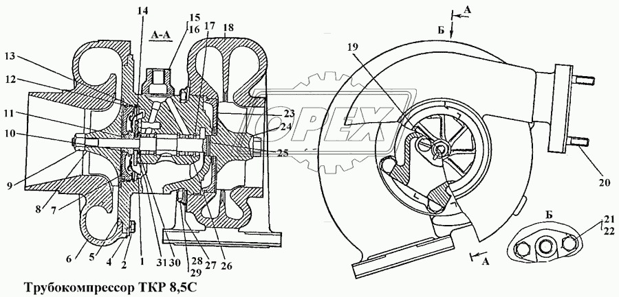 Турбокомпрессор ТКР 8,5 С