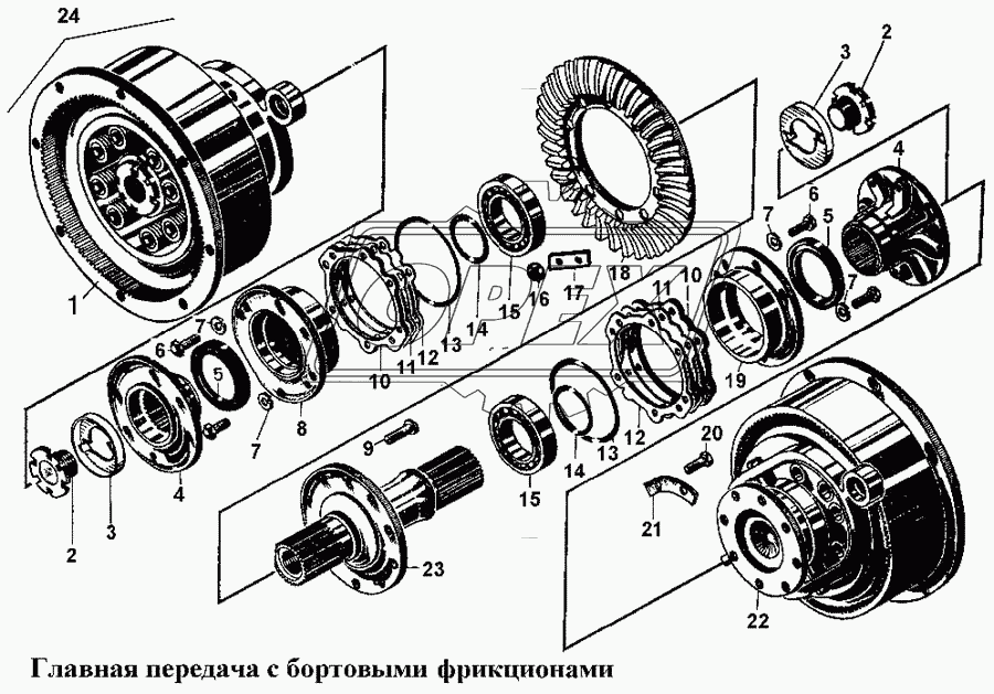 Главная передача с бортовыми Фрикционами