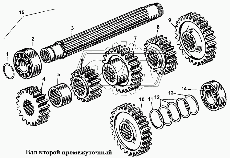 Вал второй промежуточный