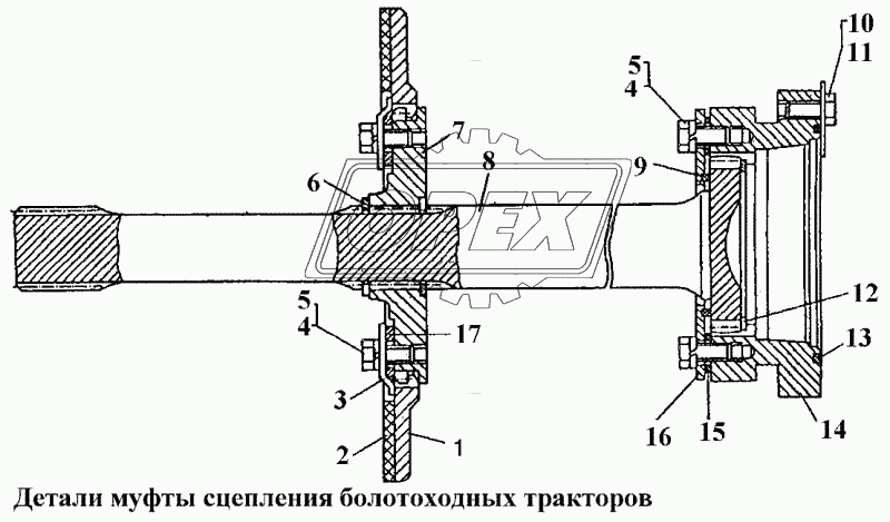 Детали муфты сцепления болотоходных тракторов