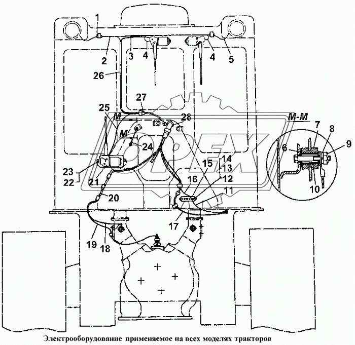 Электрооборудование, применяемое на всех моделях тракторов