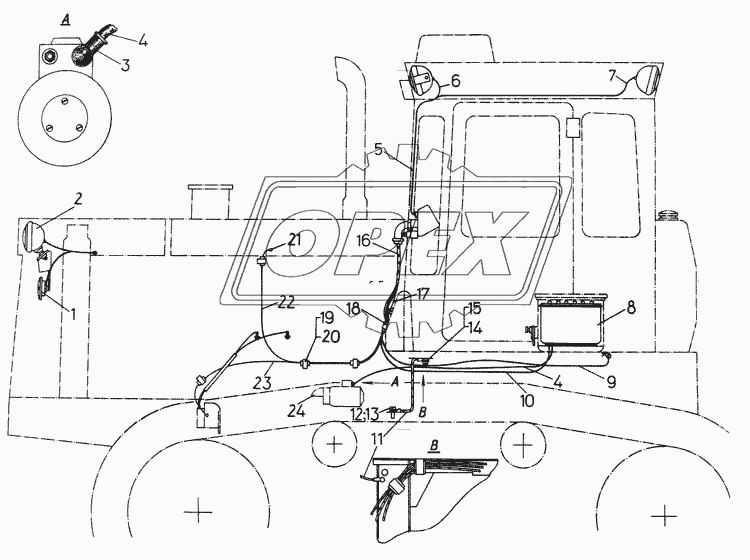 Электрооборудование трактора с пусковым двигателем 1