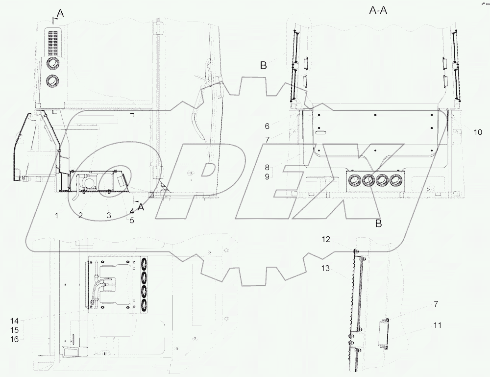 Установка отопителя Зенит 8000 и воздуховодов