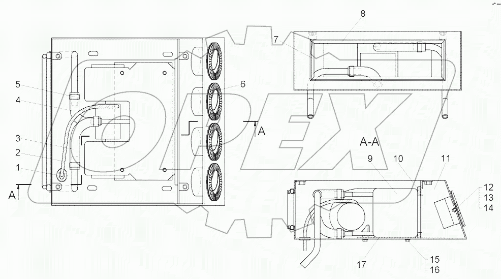 Установка отопителя Зенит 8000