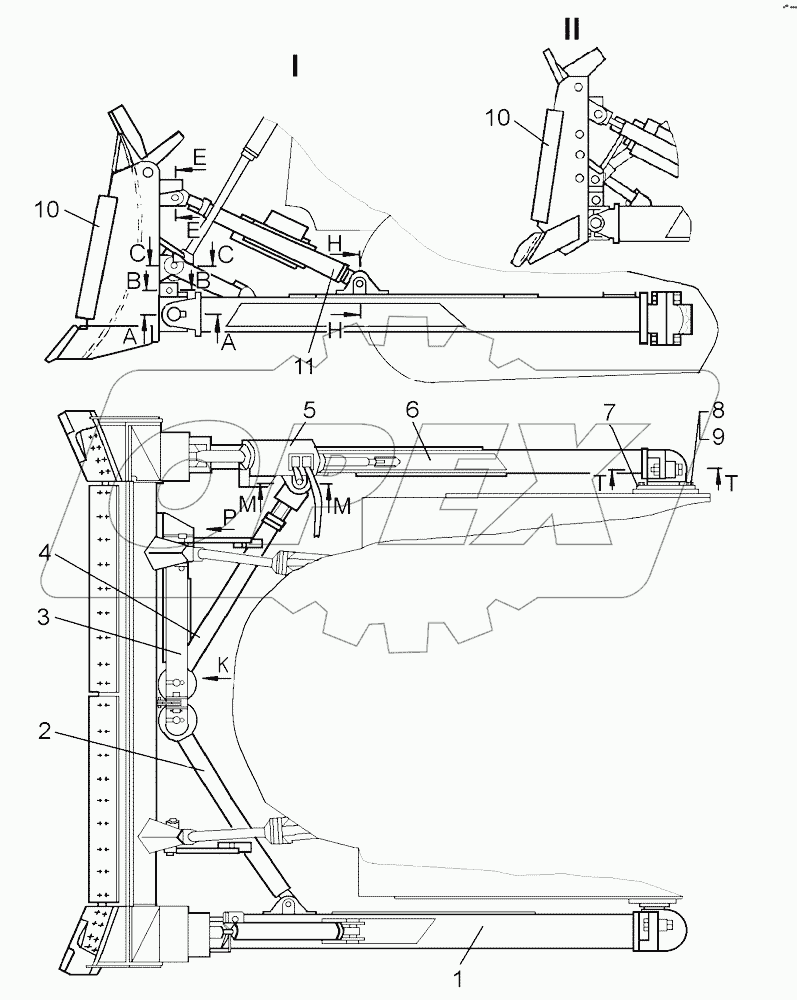 Оборудование бульдозерное 10Е, 10Е1, 10В