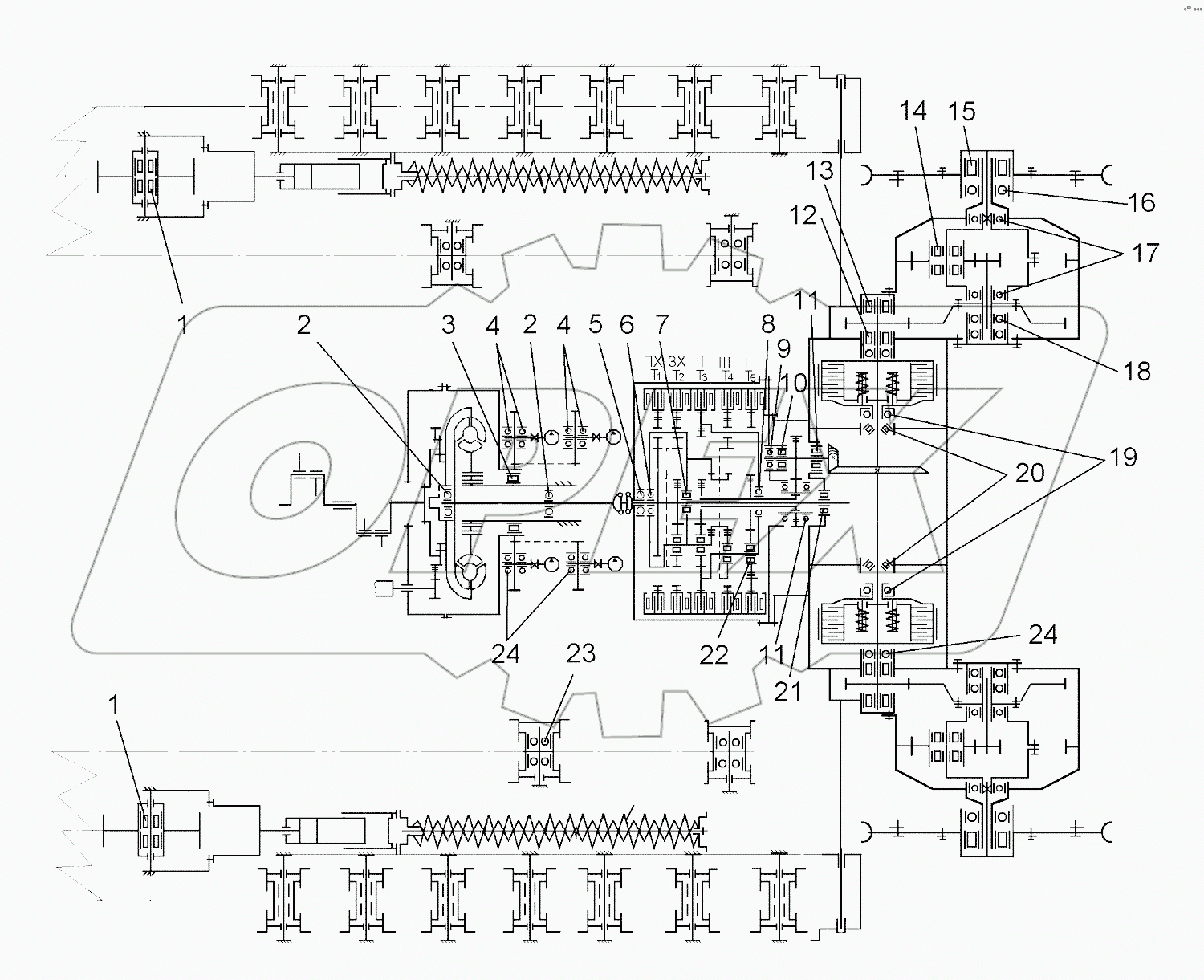 Схема расположения подшипников на тракторе