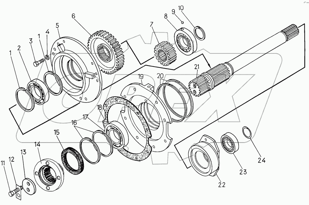 Вал с деталями