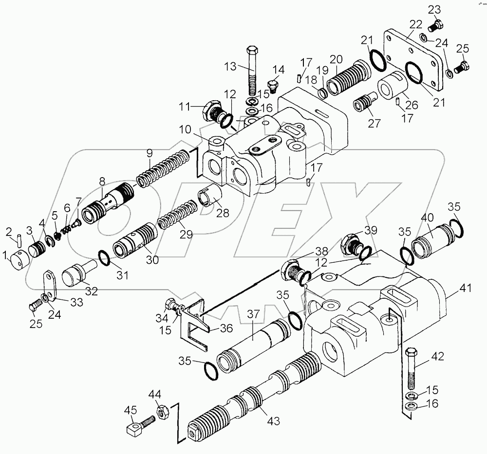 Блок клапанов, блок передач