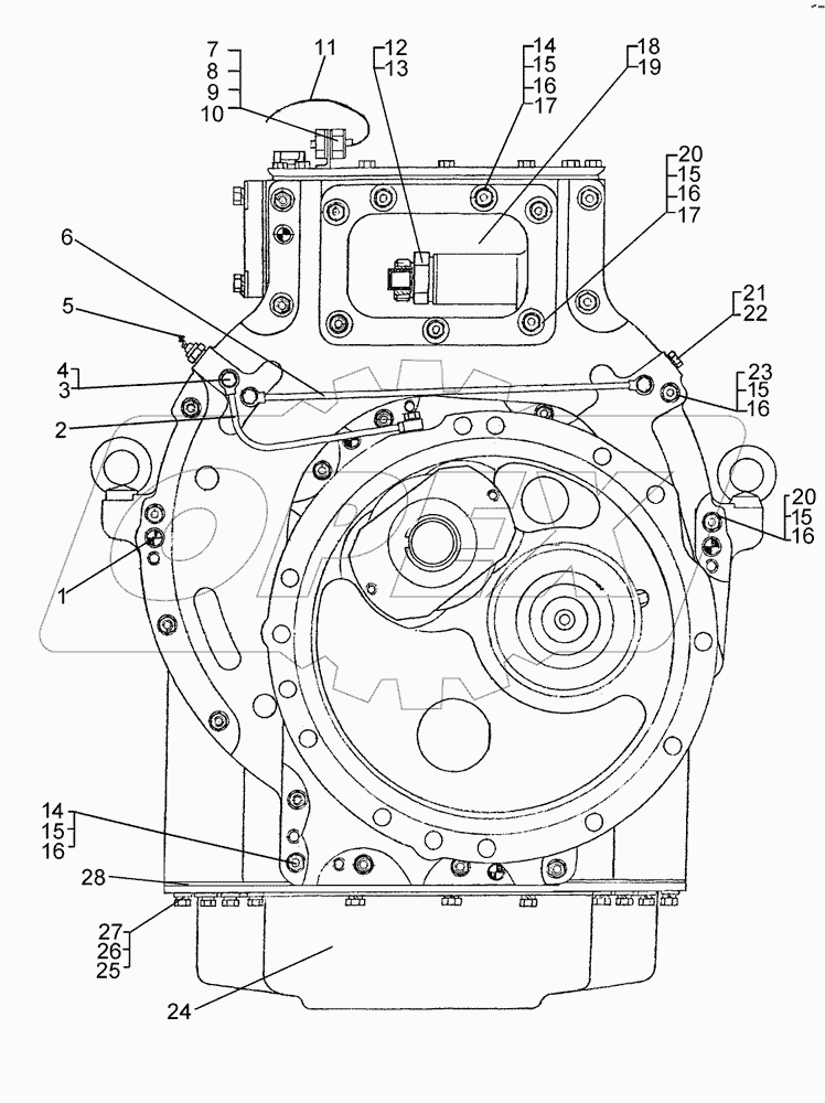 Коробка передач, детали крепления