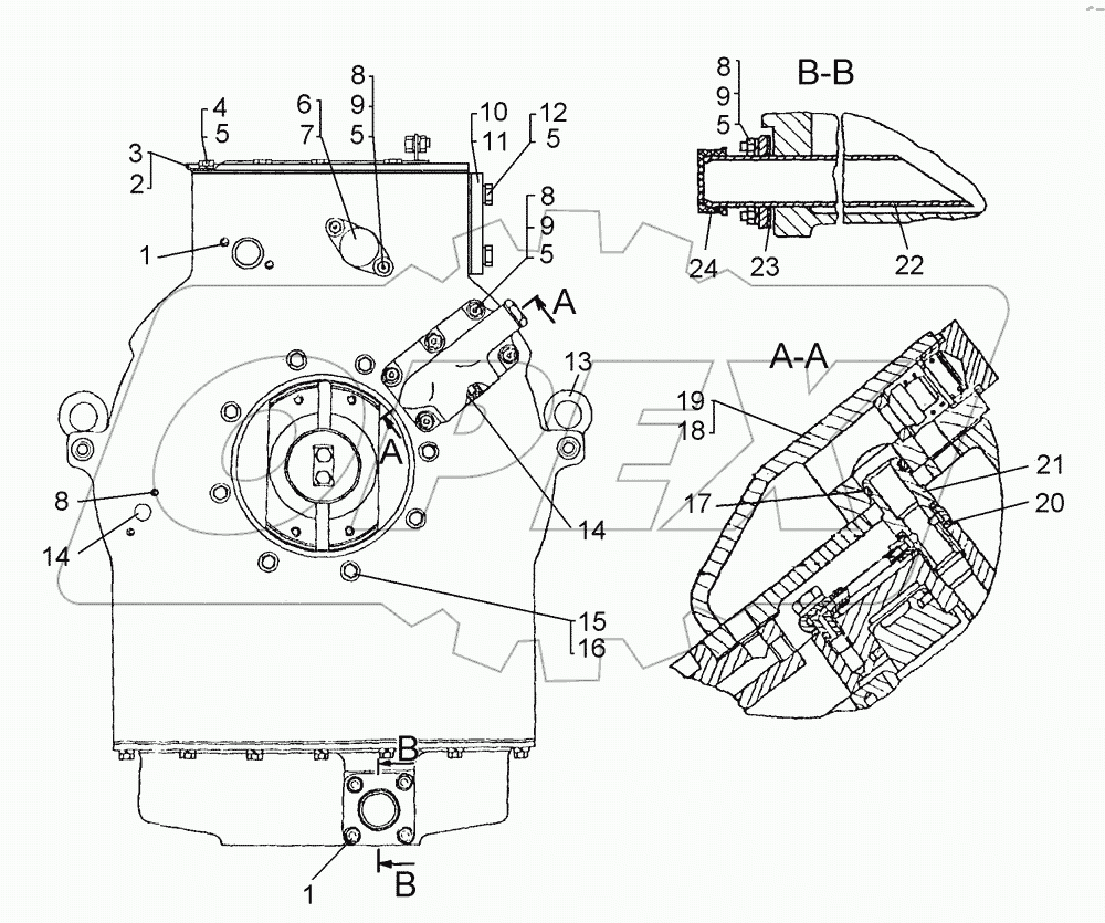 Коробка передач, детали крепления